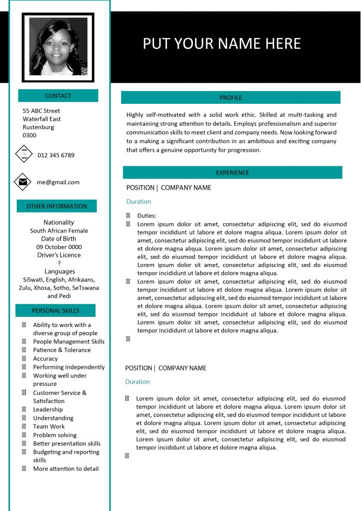 CV Template 2